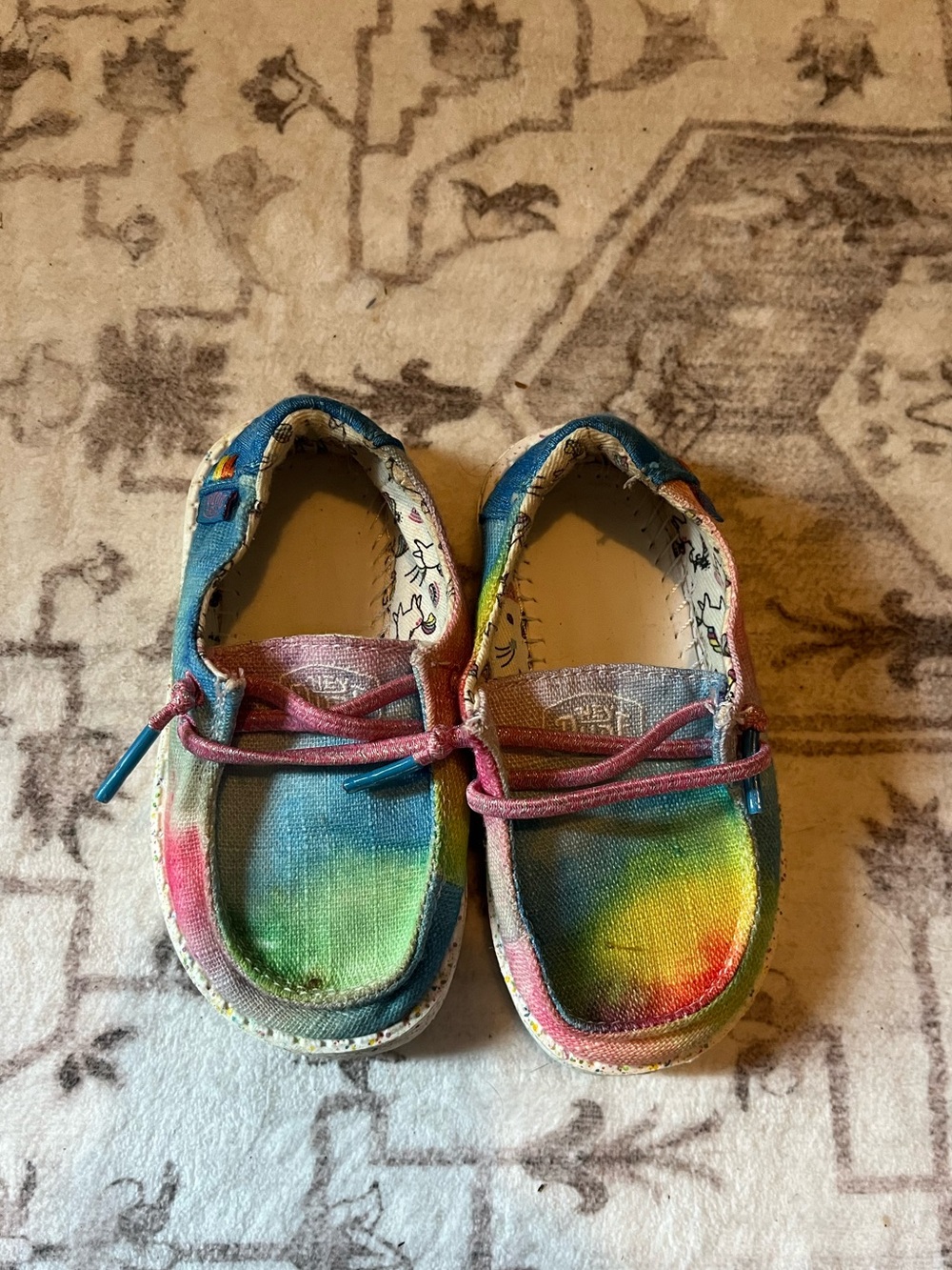 Hey Dude Kids Tie-Dye Canvas Slip-Ons in Blue, Green, Yellow, Pink
